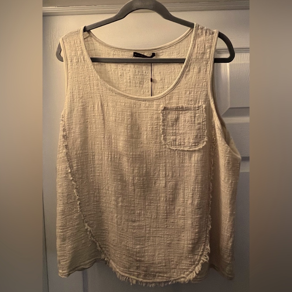 Elegant Cream Textured Tank Top